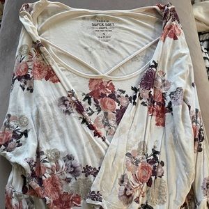 Torrid white floral soft blouse